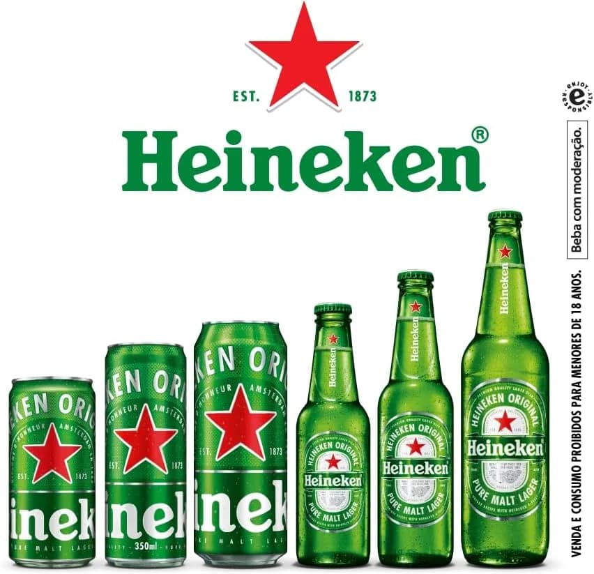 Pack De Cerveja Premium Em Lata Com 12 Unidades De 473ml Cada Heineken