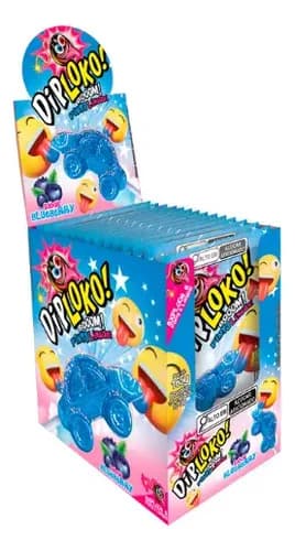 Pirulito Diloko De Blueberry, Pack Com 15 Unidades