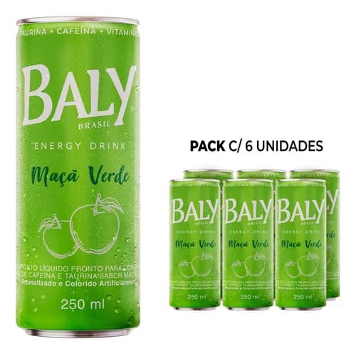 Energético Baly Sabor Maçã Verde Lata De 250ml